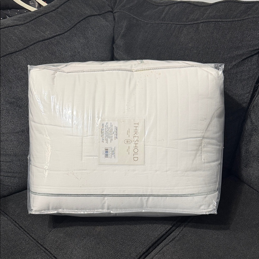 Threshold White Comforter with Gray Accents